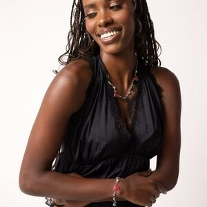 Paparazzi Silver Necklace Set with Red & Black Heart Accents